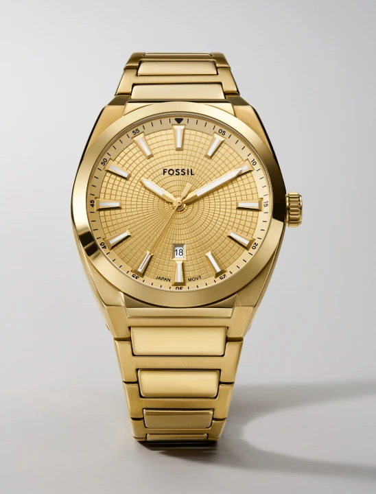The Fossil Everett Chronograph watch in a gunmetal finish.