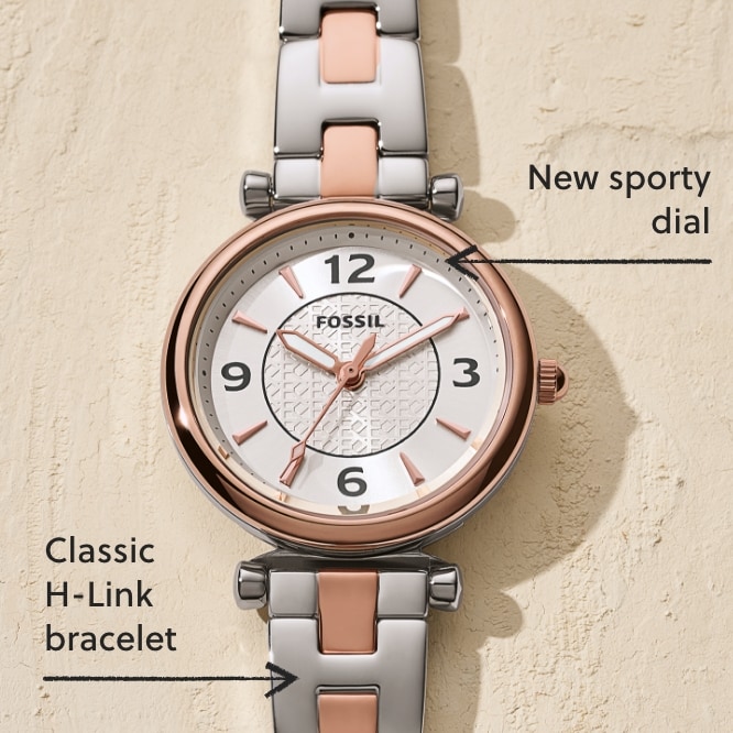 The two-tone Carlie watch.