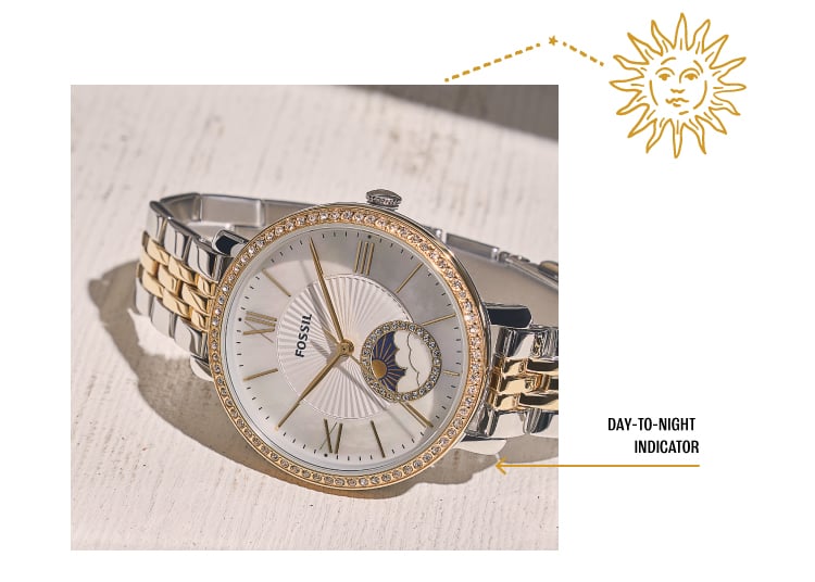 Fossil moon watch sales