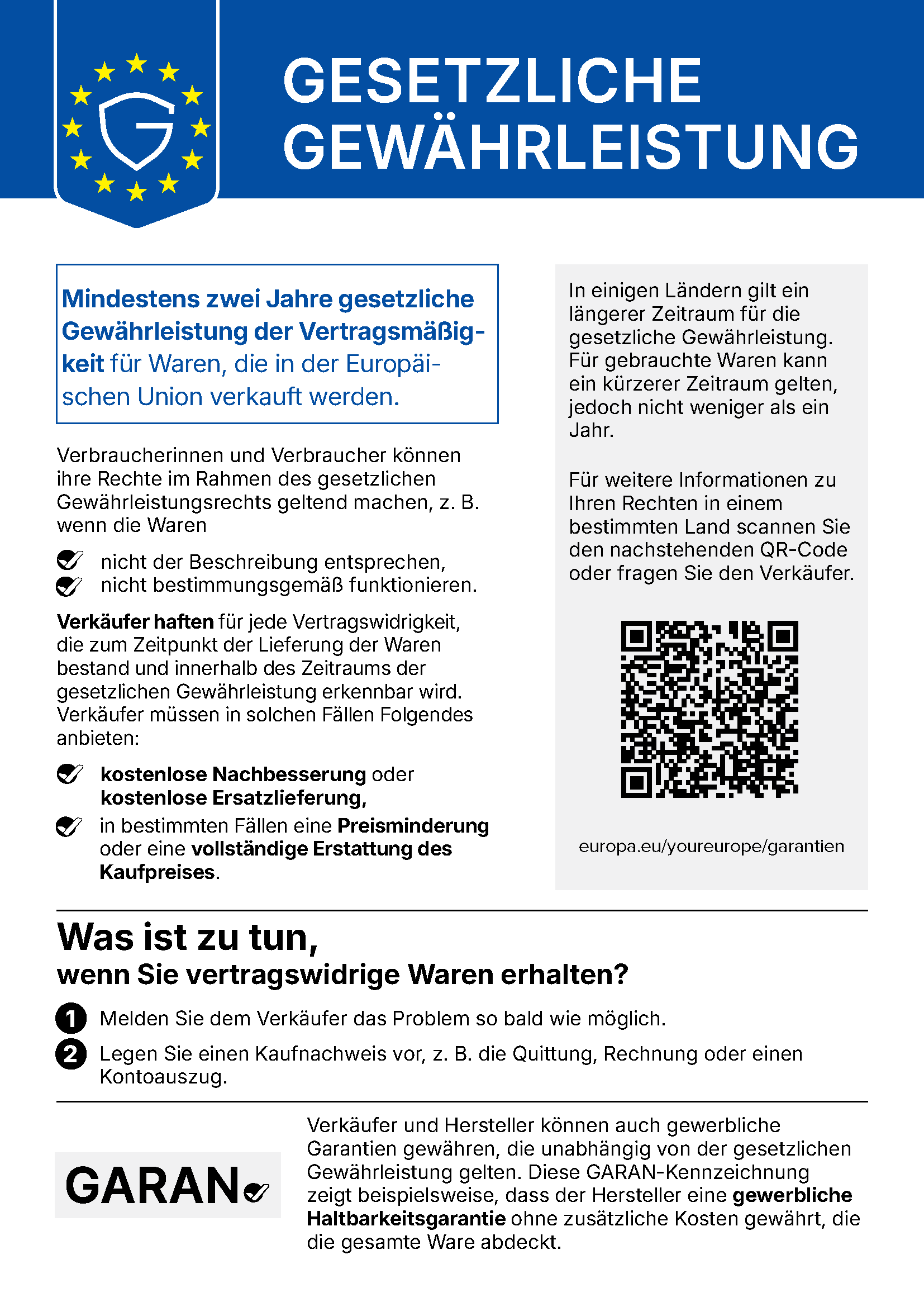 gesetzliche gewahrleistung