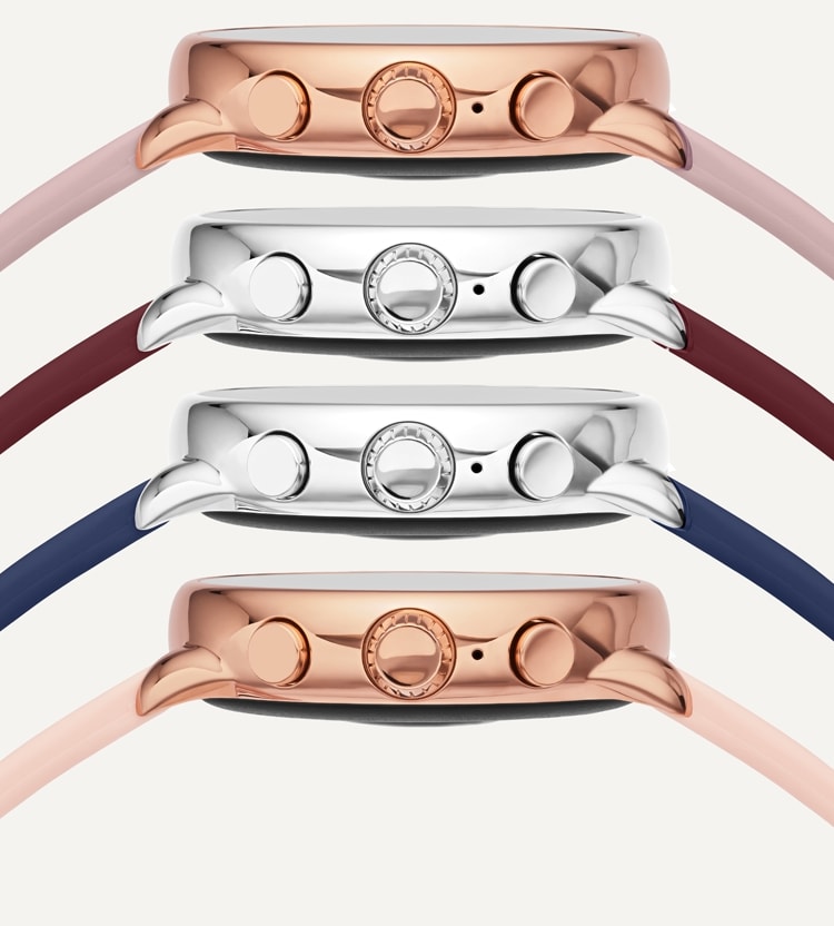 Deux montres connectées Gen 6 édition bien-être vues de côté.