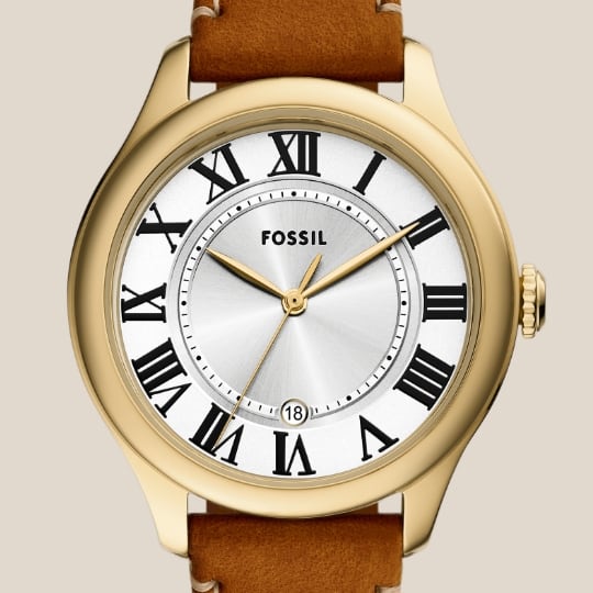 Brown leather Gilmore watch.