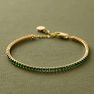 Gold-Tone Tennis Chain Bracelet.