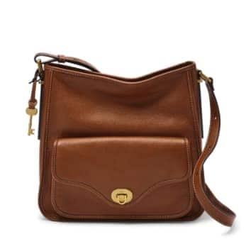 Women's brown leather satchel.