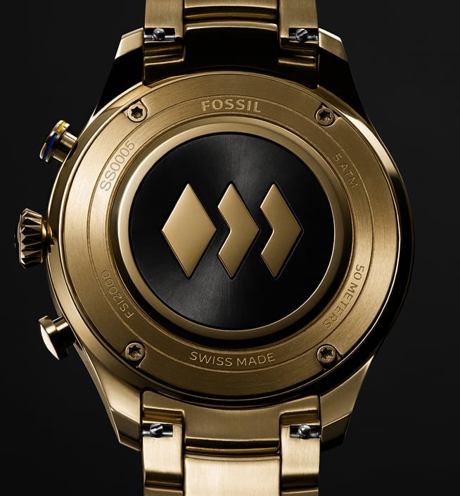 Nahaufnahme des Gehäusebodens der Uhr Master Calendar Chronograph aus der Uhrenkollektion Signature CS-1.