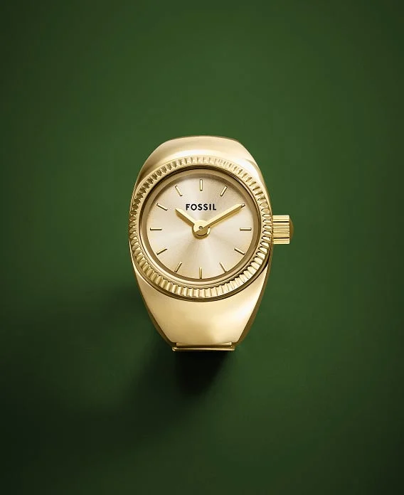 The Fossil Watch Ring shown in a gold-tone finish.