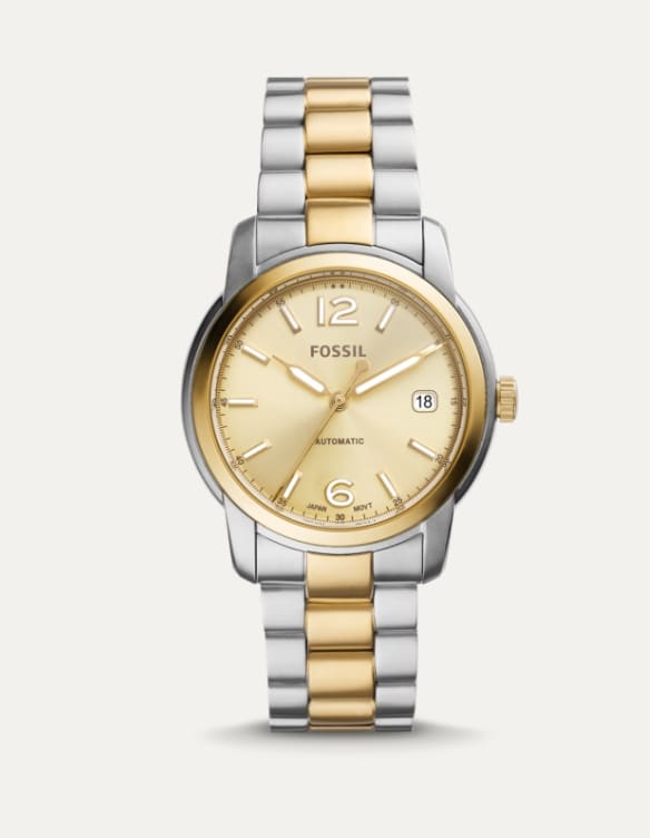 Gold and stainless steel Fossil watch.