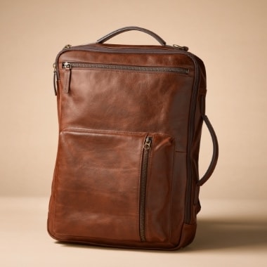 A brown leather bag.