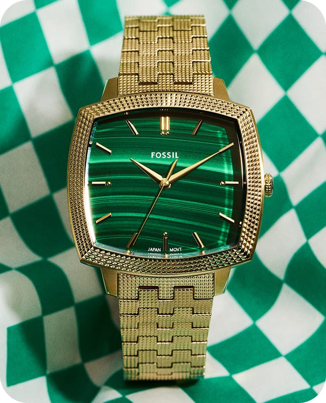 Nick Jonas x Fossil Machine Luxe Aventurine Three Hand Stainless Steel