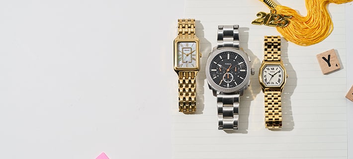 Gif of graduation gifts on a table.