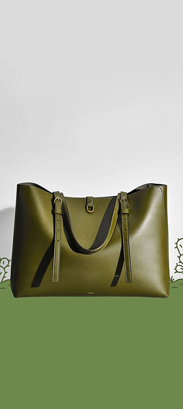 A Kier tote bag with cactus graphics. A Kier tote bag with cactus graphics.