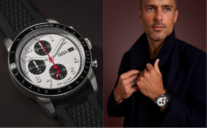 The Sport Tourer watch and a man wearing the Sport Tourer watch.