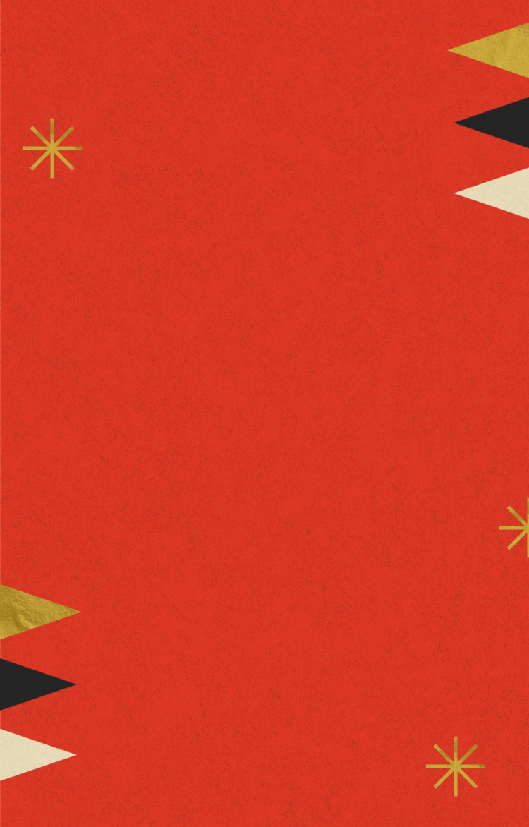 Red decorative background.