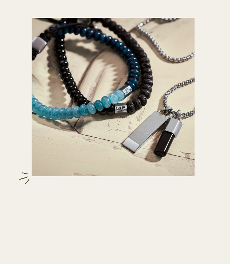 Mens gemstone accessories.