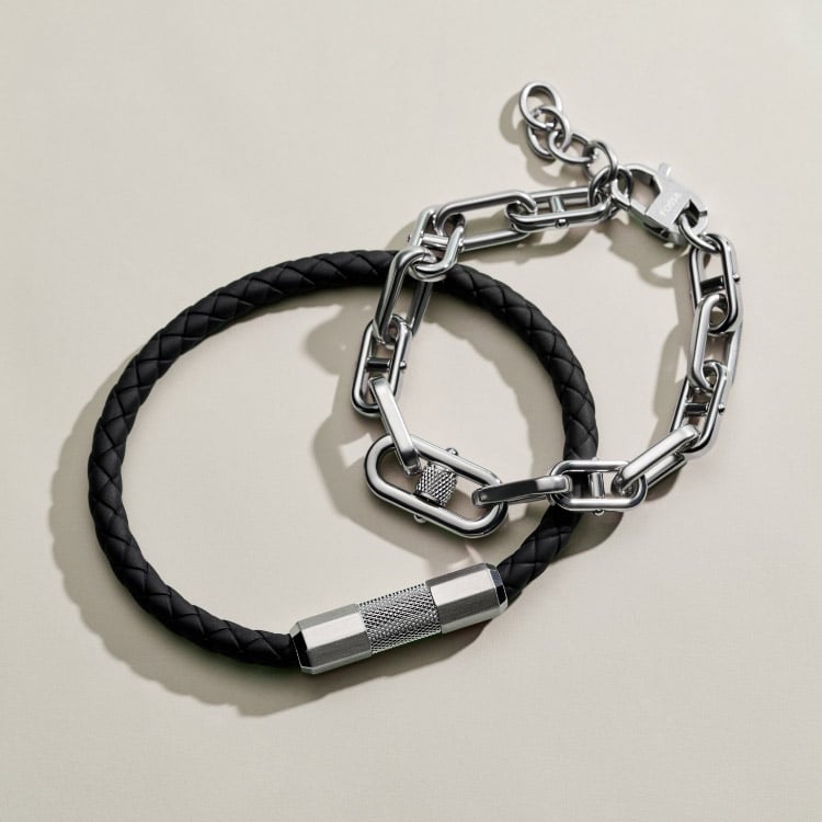A set of mens bracelets.