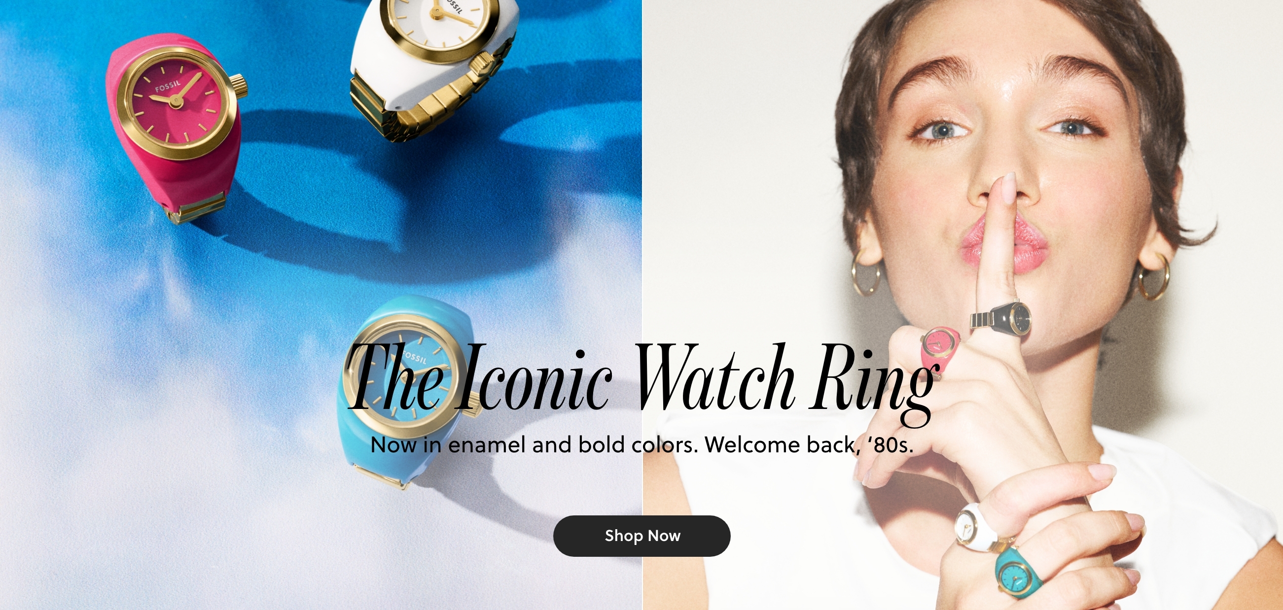 fossil watch ring in different colors
