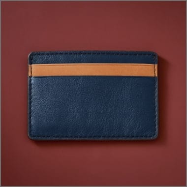 A men's leather card case.