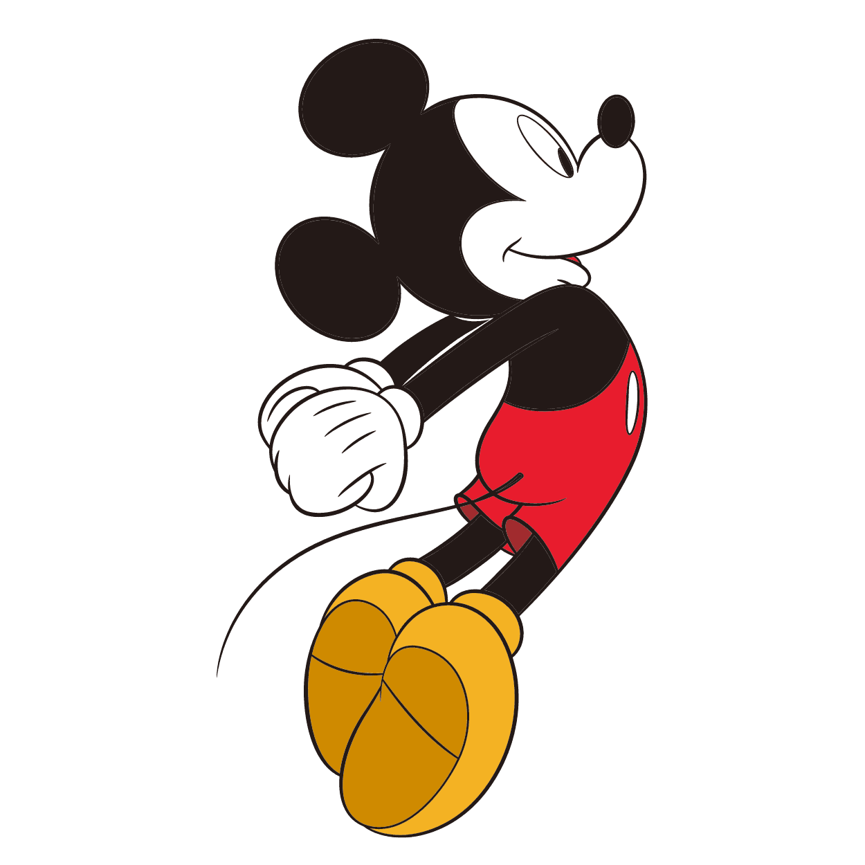 Un GIF animé de Mickey Mouse de Disney qui saute avec entrain.
