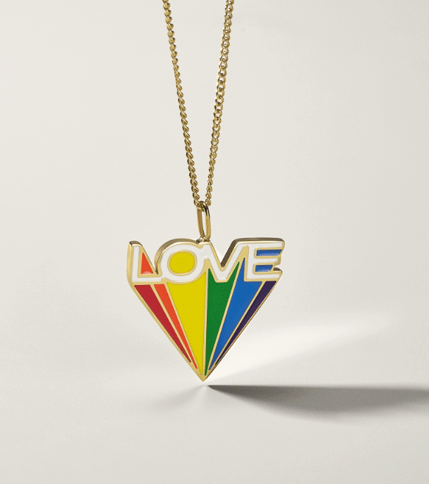 Pendente a cuore Pride color arcobaleno