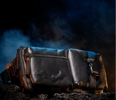 Black leather Batman x Fossil waistpack.