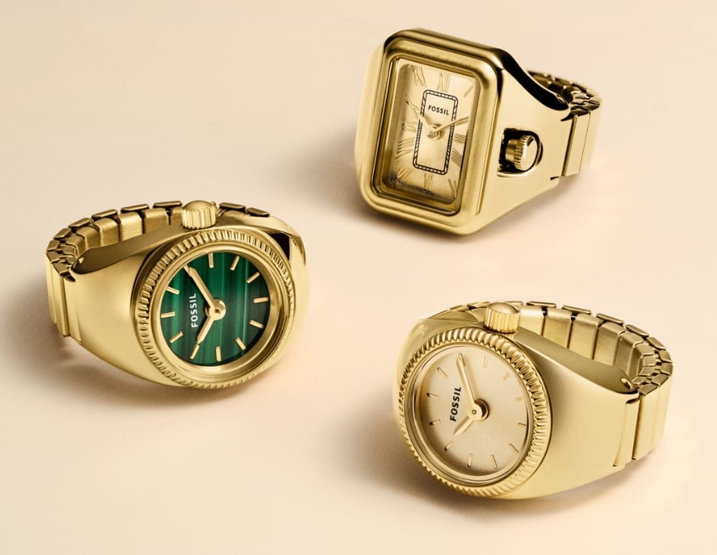 Harlow Watch Ring Two-Hand Gold-Tone Stainless Steel Watch