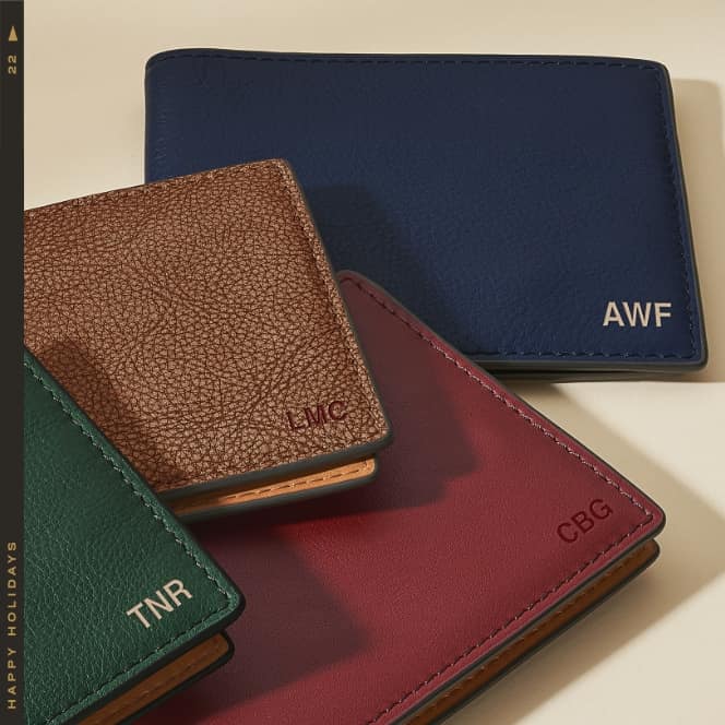 Colourful and embossed wallets.
