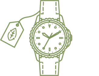 Graphic of a watch with price tag