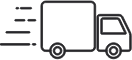 free shipping icon with a truck in motion