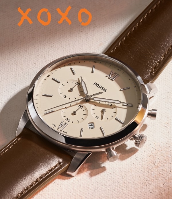 fossil black strap watch