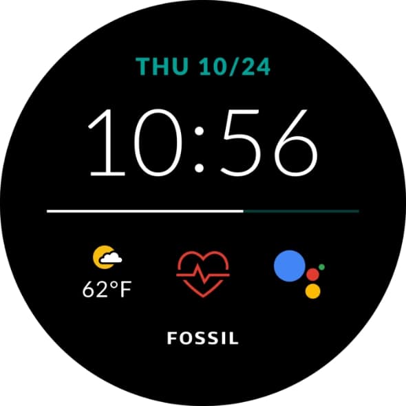 Un cadran de montre Dashboard Digital Fossil