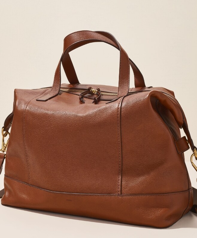 brown leather fossil bag