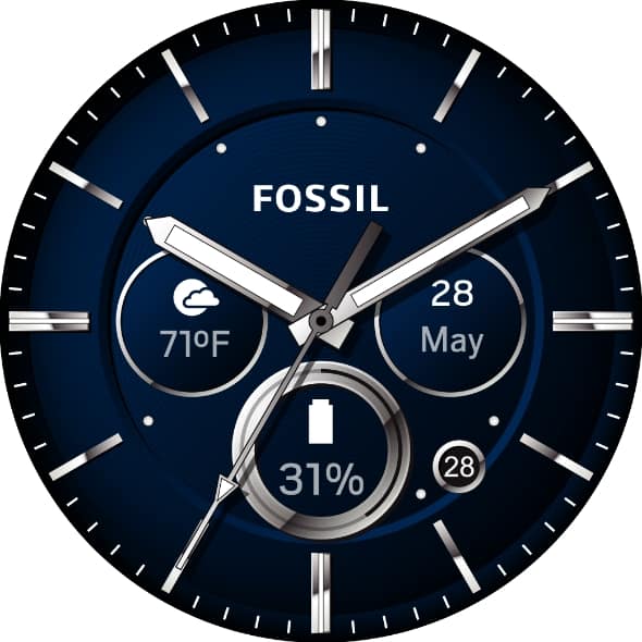 Un cadran de montre Machine Fossil.