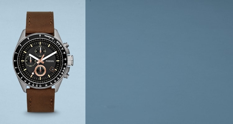 a promo banner background with a watch on the side.
