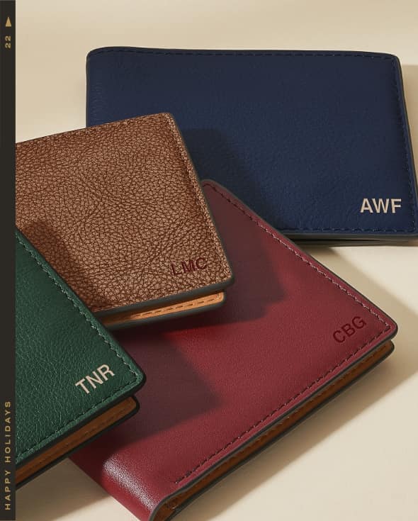Colourful and embossed wallets.