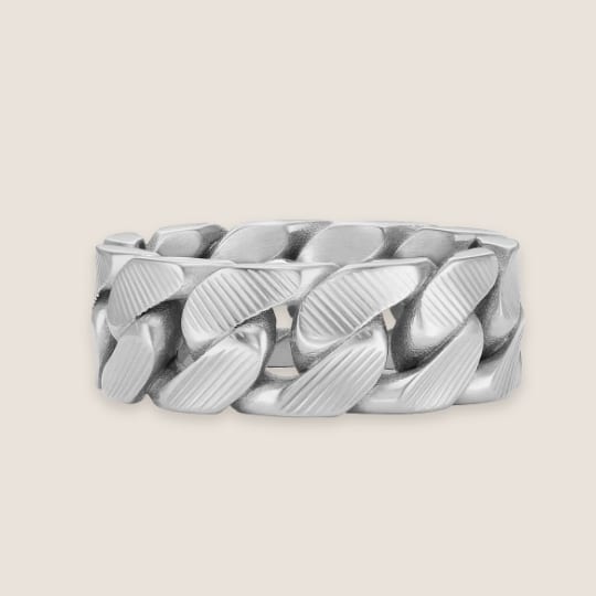 Men's silver-tone ring.