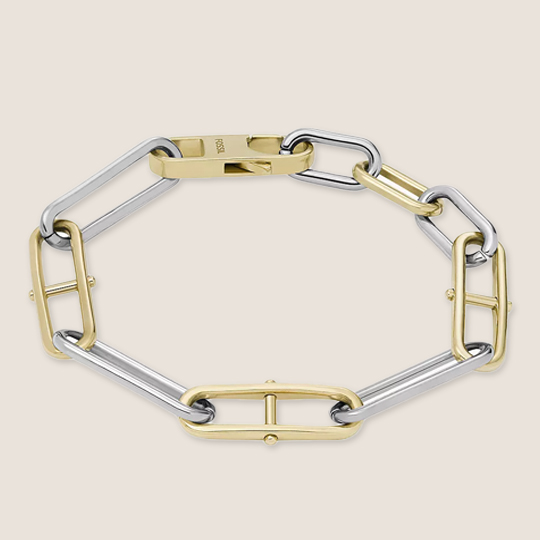 Silver-tone Fossil Heritage bracelet.