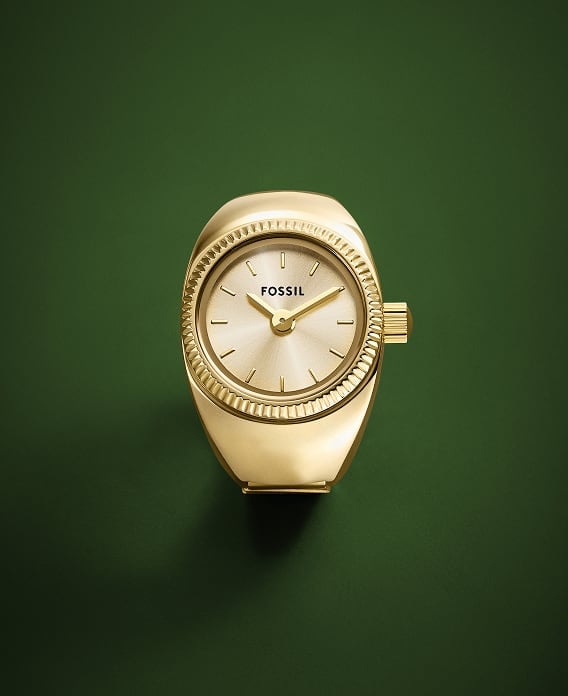 The Fossil Watch Ring shown in a gold-tone finish.