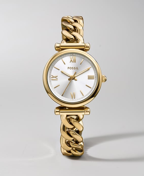 Image of a gold-toned Fossil Carlie watch
