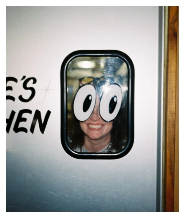 A woman in a diner.