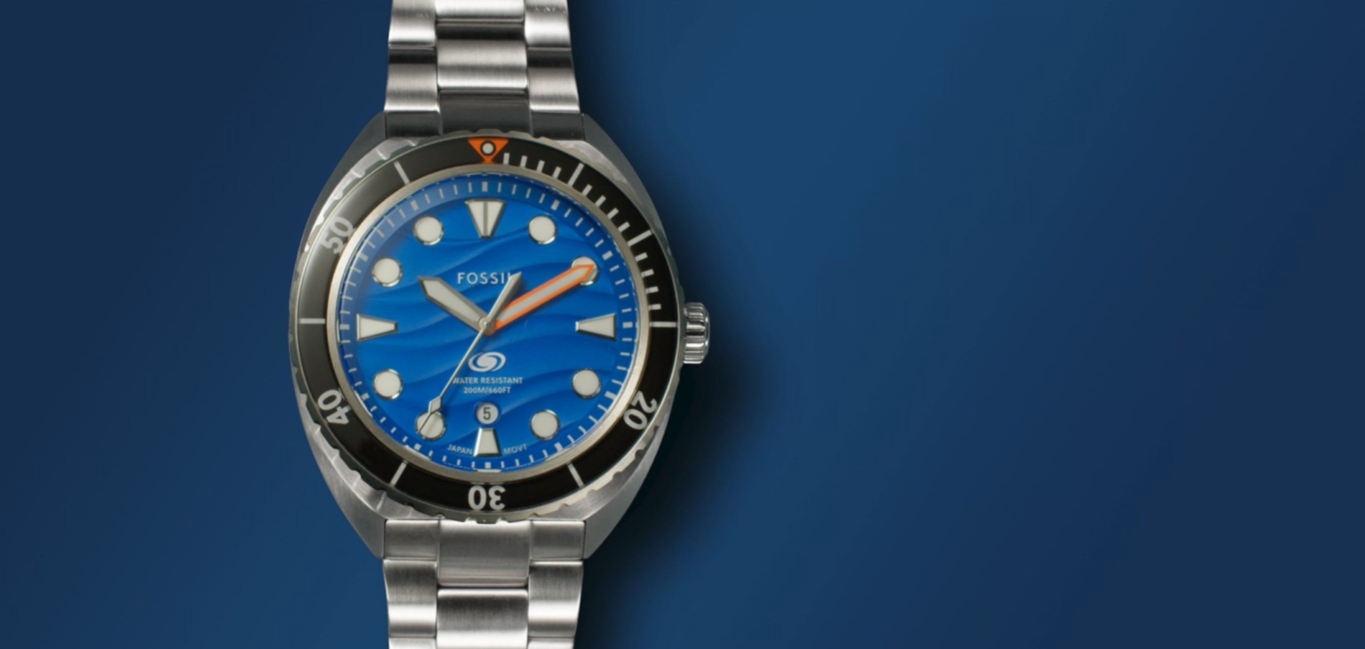 Breaker Three Hand Date Stainless Steel Watch FS6066 Fossil