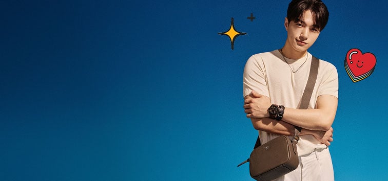 South Korean singer and actor L wearing Fossil accessories.