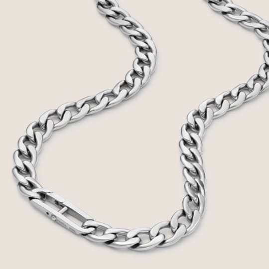 Men's silver-tone necklace.