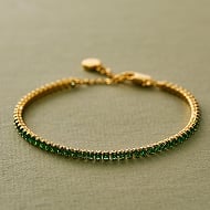 Gold-Tone Tennis Chain Bracelet.