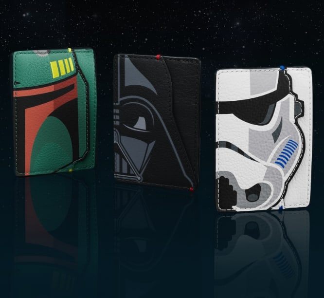 Boba Fett, Darth Vader and stormtrooper inspired card cases 