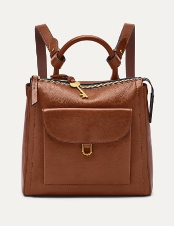 Sac Parker en cuir brun.