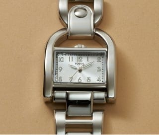 A silver-tone Harwell watch.