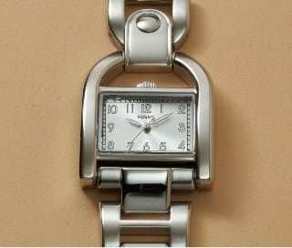 A silver Harwell watch.