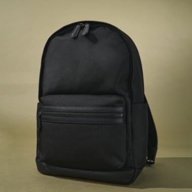 A men's leather backpack.