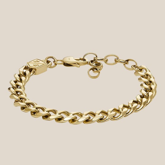 Men's silver-tone and leather bracelet. 