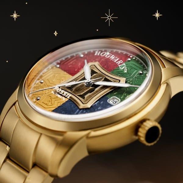Gold-tone Harry Potter™ Automatic Watch featuring Hogwarts™ house colours on the dial.